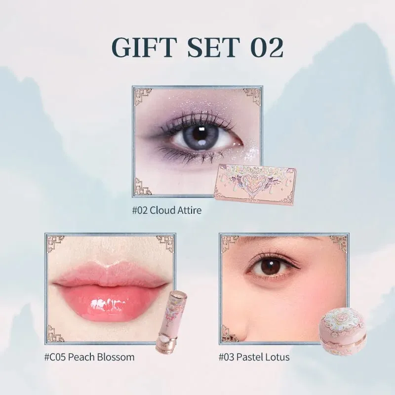 Makeup Set Flower Knows Butterfly Cloud Collar Collection Makeup Gift Set Includes Eyeshadow Blush Lipstick Vegan&Cruelty-Free