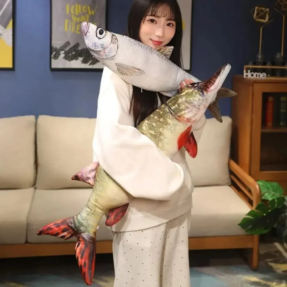 Sofa Cushion Perch Simulation Fish Pillow Stuffed Grouper Cartoon Fish Soft PP Cotton Fish Anime Pillow Gifts