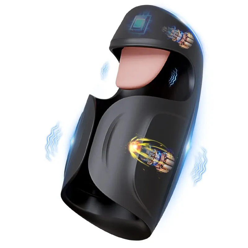 Male Masturbator Vibrator Penis Training Sex Toy For Men Tongue Licking Tapping Vibration Ejaculation Glans Training Endurance