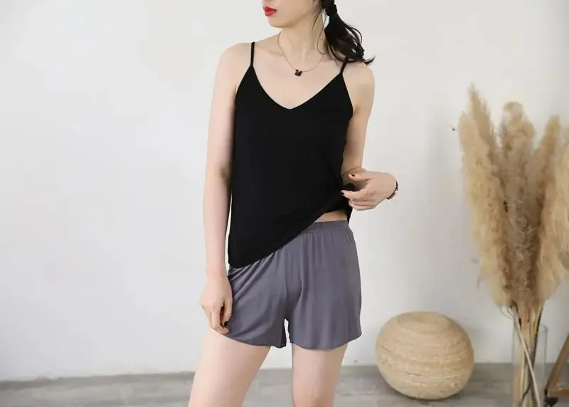 Spaghetti Strap tops Women Halter V Neck Camis Tank Solid color basic sleeveless Camisole Top