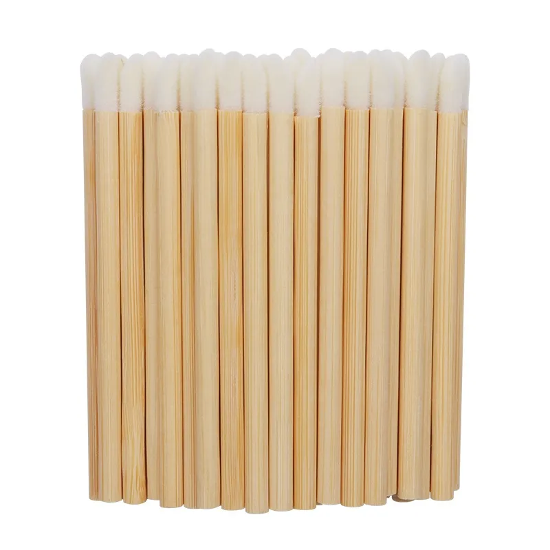 50/100pcs Brushes Bamboo Lipstick Handle Lip Brushes Extension Accessories Lip GlossWands Applicator Makeup Tool For Eyelashes