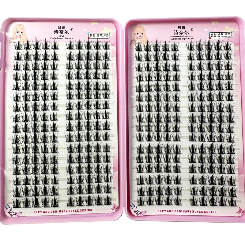32Rows Fox Eye Manga Cluster Lashes Cat Eye Lashes Individual Lashes Natural Look DIY Eyelash Extension Volume Lash Clusters — image 8