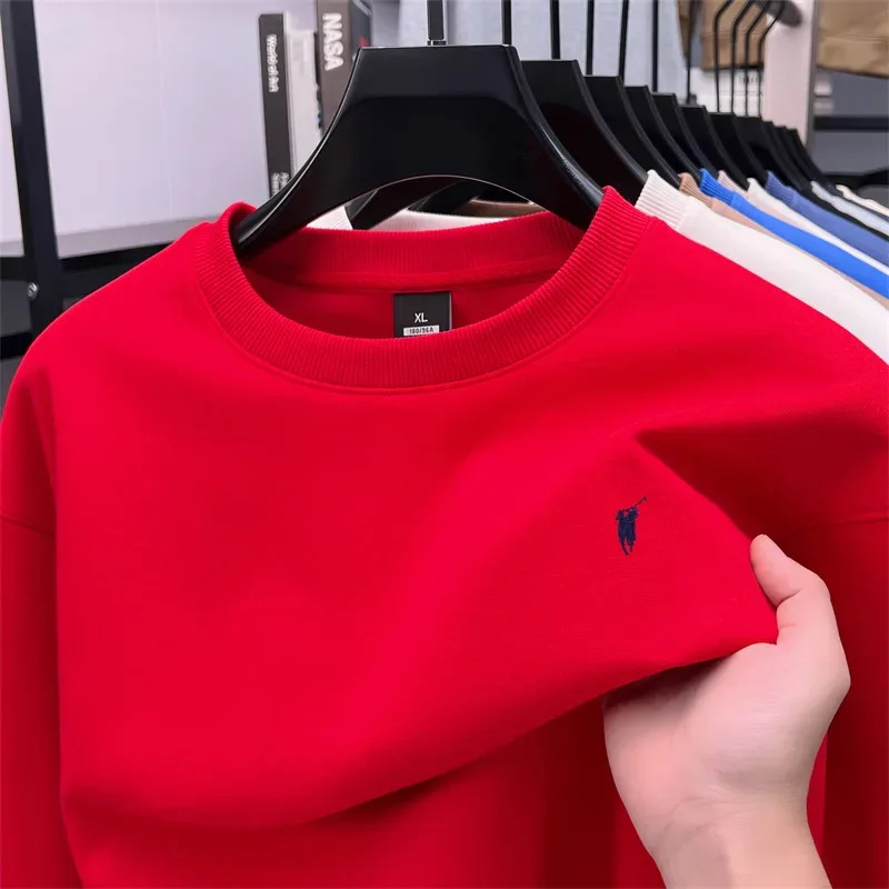 2026 Men's Crewneck Casual Long-sleeve Printed Leisure T-shirt Solid-color Multi-functional Leisure T-shirt — image 10
