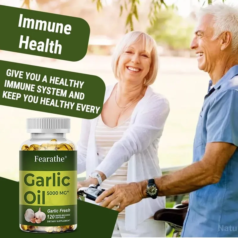 Complément alimentaire à l'huile d'ail frais de qualité supérieure, 5000 mg, pour la santé cardiaque et le soutien de la circulation, avec antioxydant sans OGM — image 7