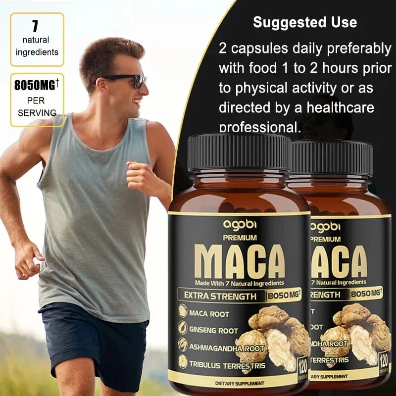 Balincer Men's Black Maca Supplement - Ginseng Supplement for Health Energy and Endurance Muscle Mass