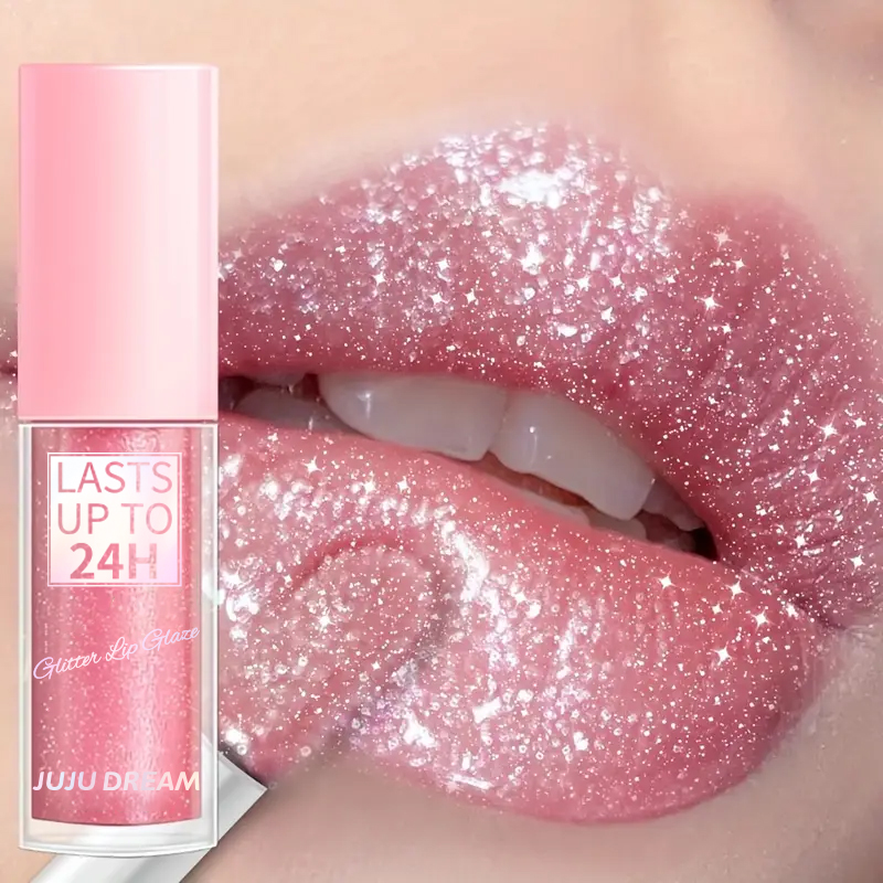 Sparkling Gloss Lip Balm – Water-Gloss Mirror Finish Moisturizing Hydrating Non-Sticky Cup-Proof Plump Lips