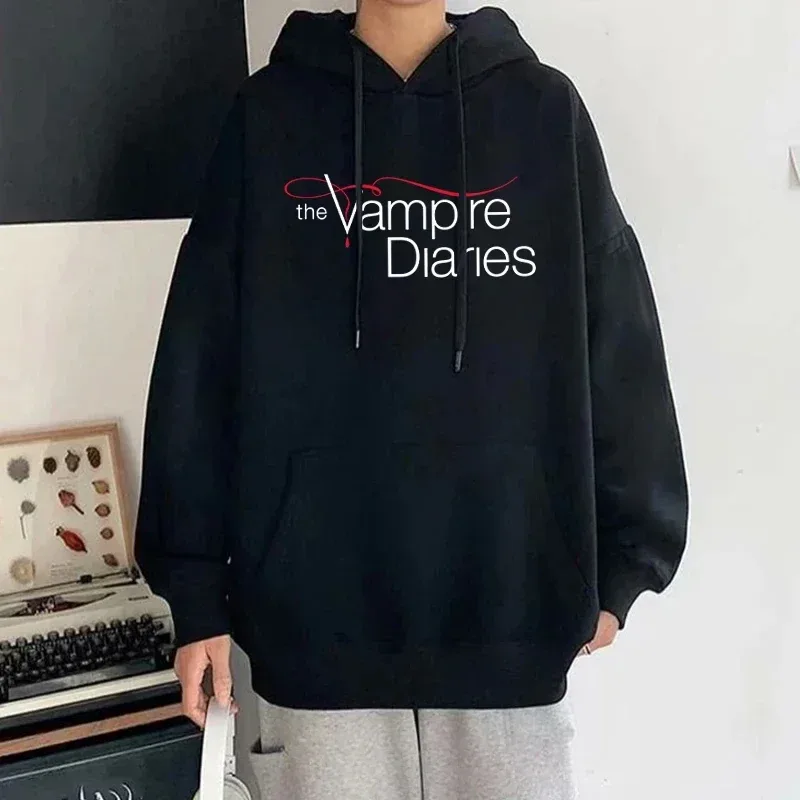2026 Nuovo The Vampire Diaries Stampa Felpa con cappuccio Donna Uomo Casual Magliette e camicette Autunno E Inverno Felpe Manica Lunga Harajuku Pullover