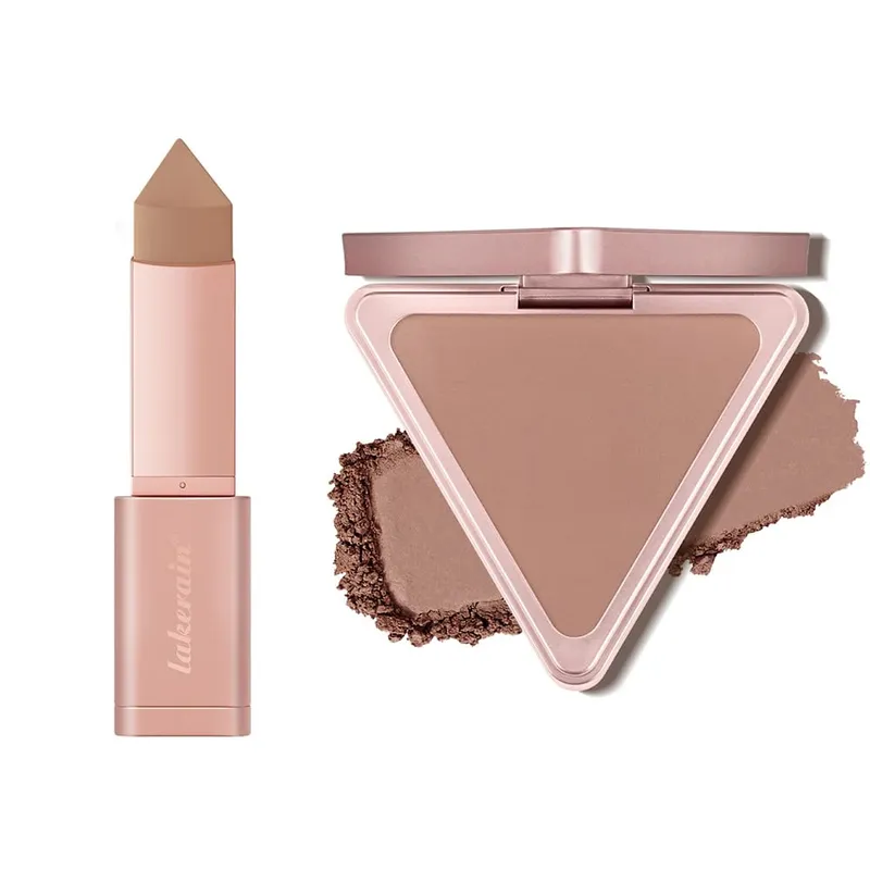 2pcs Matte Bronzer Setting Palette Setting Powder Cream Bronzer Stick For Face Contour Shading RLong Lasting Makeup Effect Water — image 11