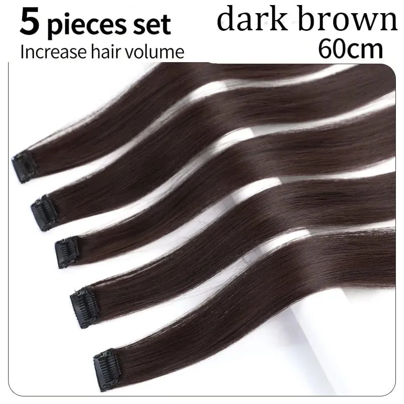 5Pcs 60cm Clip In Hair Extensions Human Hair For Adding Volumesyntheticsynthetic