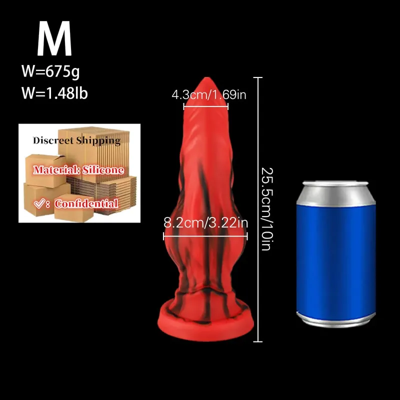 Obrovské silikonové Fantasy Animal Dildo Anální kolík Sexu s prostatou Pro muže Ženy Velký uzel Pes Dildo Přísavka Zátka na kohoutek Sex Toys18