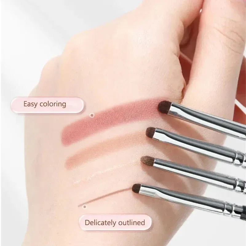 2/4pcs Eyeshadow Brush Set Soft Horse Hair Eyelid Highlighter Lying Silkworm Makeup Brushes Eyes Make Up Tools — image 5