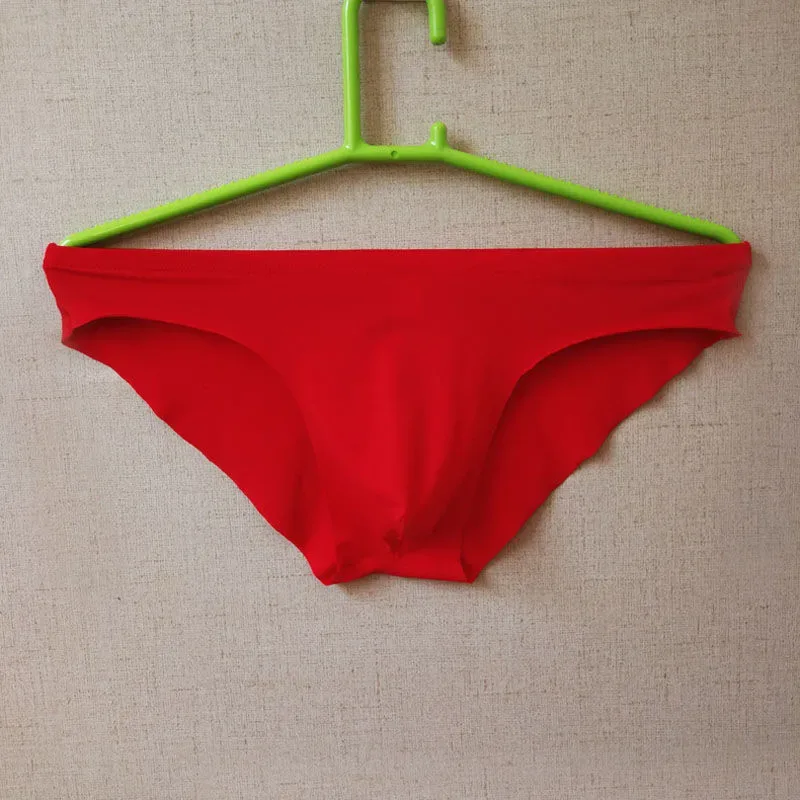 Free Feel Ice Silk Seamless Mens Briefs Solid Underpants Ultra-Thin Panties Male Seamless Low Waist Soft Underwear