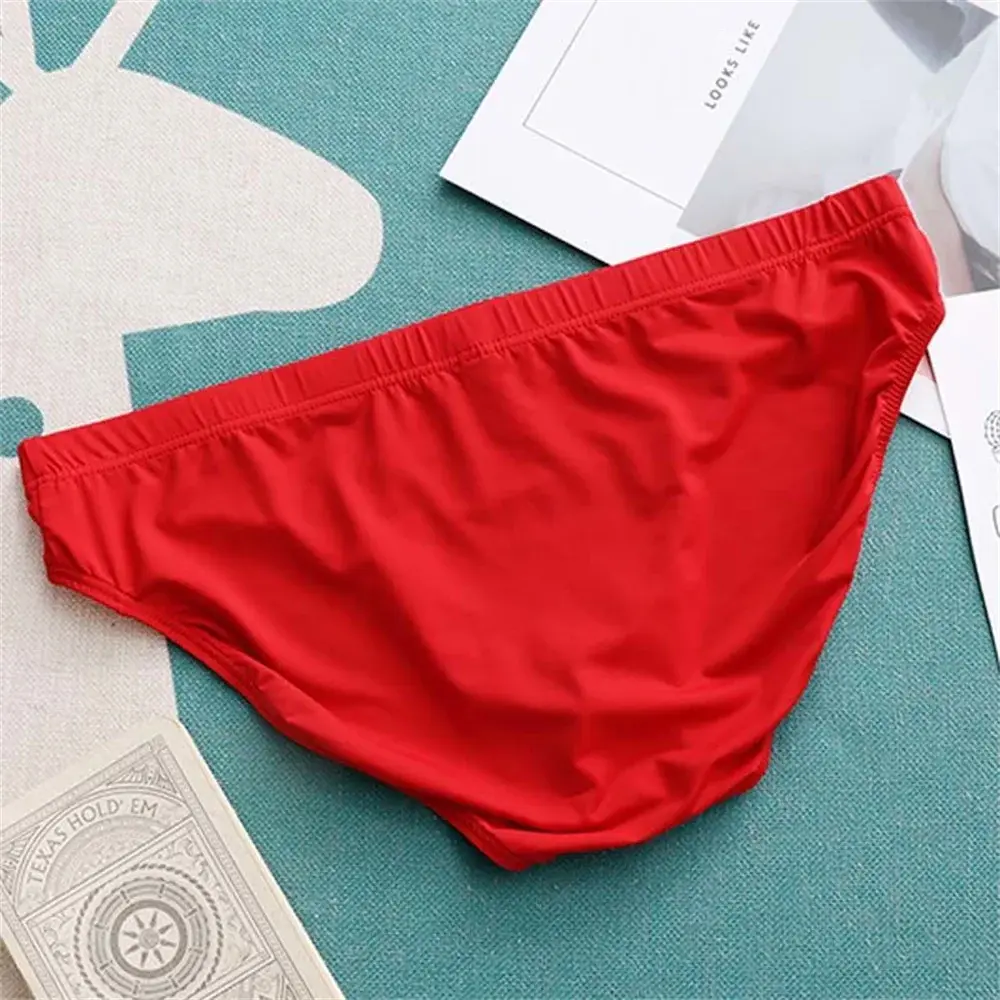 Man Ice Silk Bulge Pouch Underwear Breathable Seamless Briefs Summer Thin Boys Sports Low Waist Sexy Summer Panties
