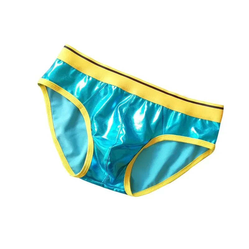 Sexy Men's Underwear Patent Leather Shinning Briefs Jockstrap Stretch Sissy Pouch Underwear Briefs Male Fashion Comforty