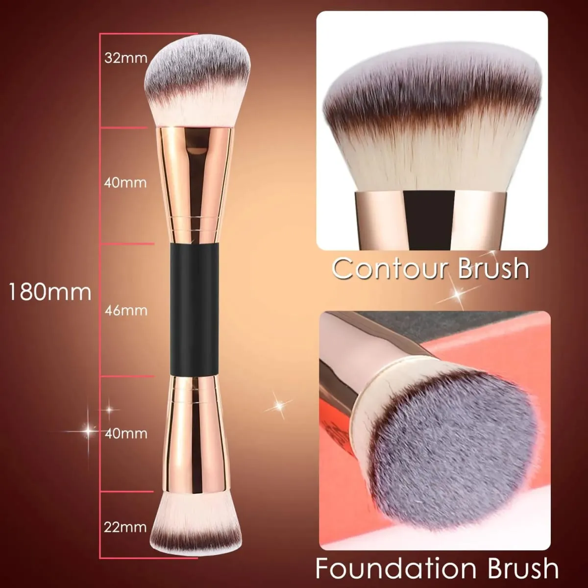 Foundation Makeup Brush Double Ended Makeup Brushes For Blending Liquid Powder Concealer Cream Cosmetics Blush Brush