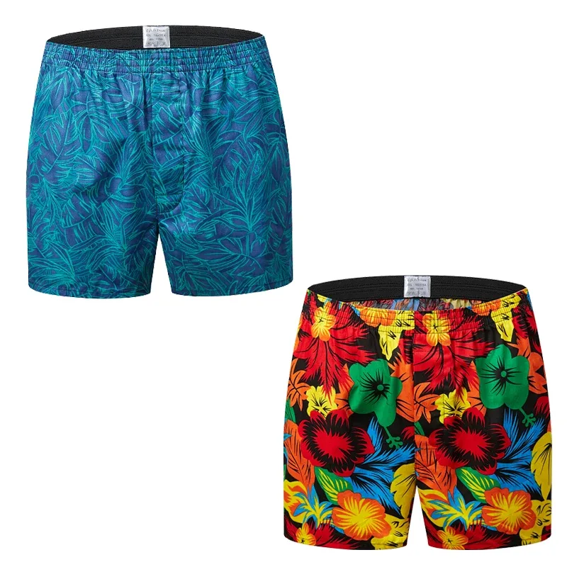 Boxer da uomo in cotone, intimo da uomo con motivo stampato, pantaloncini stile college, abbigliamento estivo traspirante e confortevole