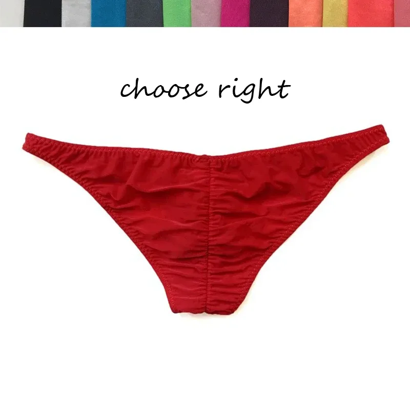 Hip Silk Skating Silk Low Waist Panlalaking Sexy Brief Ultra-manipis Makahinga Solid na Kulay Three-dimensional na Panlalaking Panlalaki
