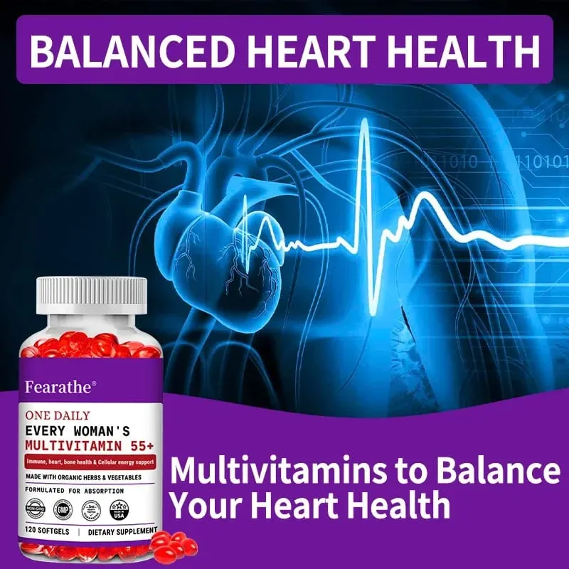 Women's Multivitamin One Tablet Per Day for Women Aged 55+ Probiotic Fermentation + D3 + B Vitamins Immunity Heart Joints