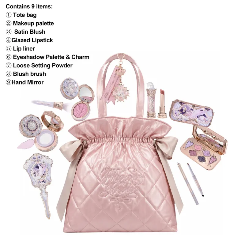 Flower Knows Limited Edition Diamond Pattern Tote Bag Makeup Set Eyeshadow Concealer Blush Eyeliner Lipstick Beauty Collection — image 10