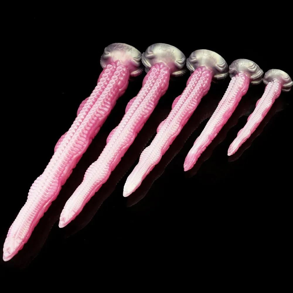 Long Tentacle Dildo 25.19 Inch Pink Monster Anal Dildos Powerful Suction Cup Anus Vaginal Stimulator Silicone Sex Toys