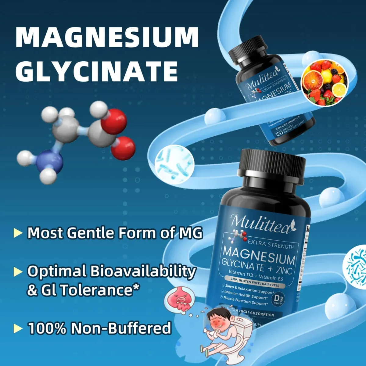 Magnesium Glycinate Supplement | Boost Immune System Improve Sleep Enhance Energy & Mood | 60/120 Capsules — image 4
