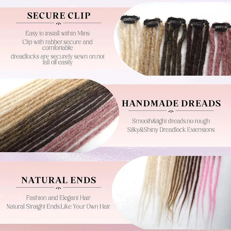 2Pcs 24"Clip‑in Synthetic Braided Hair Extensions with BB Clips Handmade Crochet Hair Pieces for Cosplay Hip‑Hop Festival — image 4