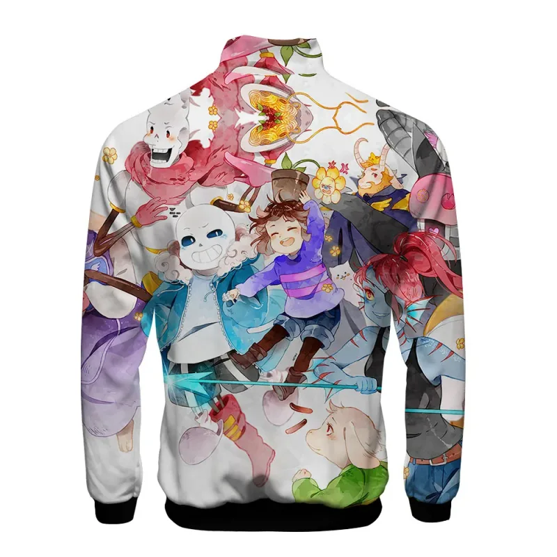Luksusowe popularne Sans Undertale 3D Print Zipper Raglan kurtka wiatrówka chłopcy/dziewczęta wygodne kurtki ze stójką płaszcze