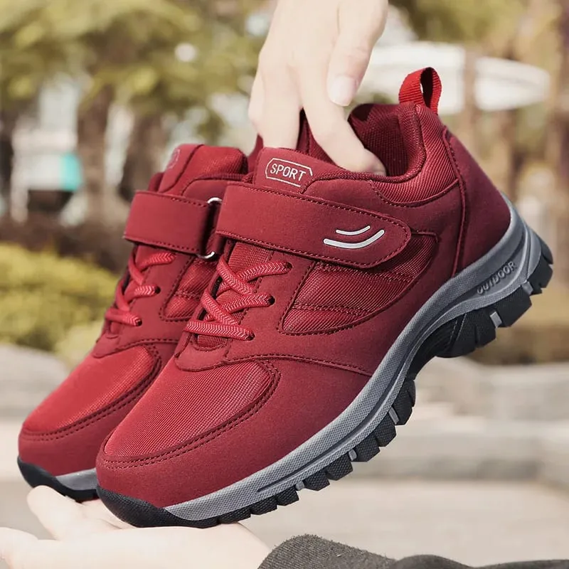 Men's Trendy Running Shoes With Hook And Loop Fastener Comfy Breathable Wear Resistant Shock Absorption Cushioned Sneakers