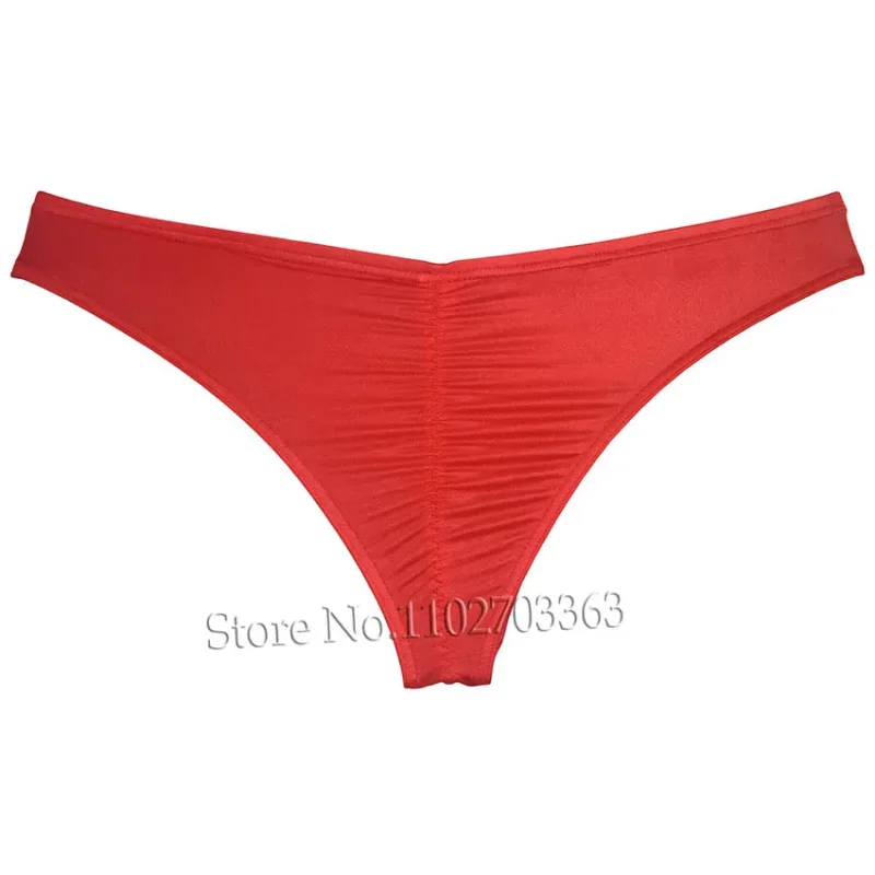 Men's Bikini Briefs Triangle Underwear Pucker Back Micro Briefs Elastic Shiny Summer Low Rise Beach Briefs Sexy Silky Smooth