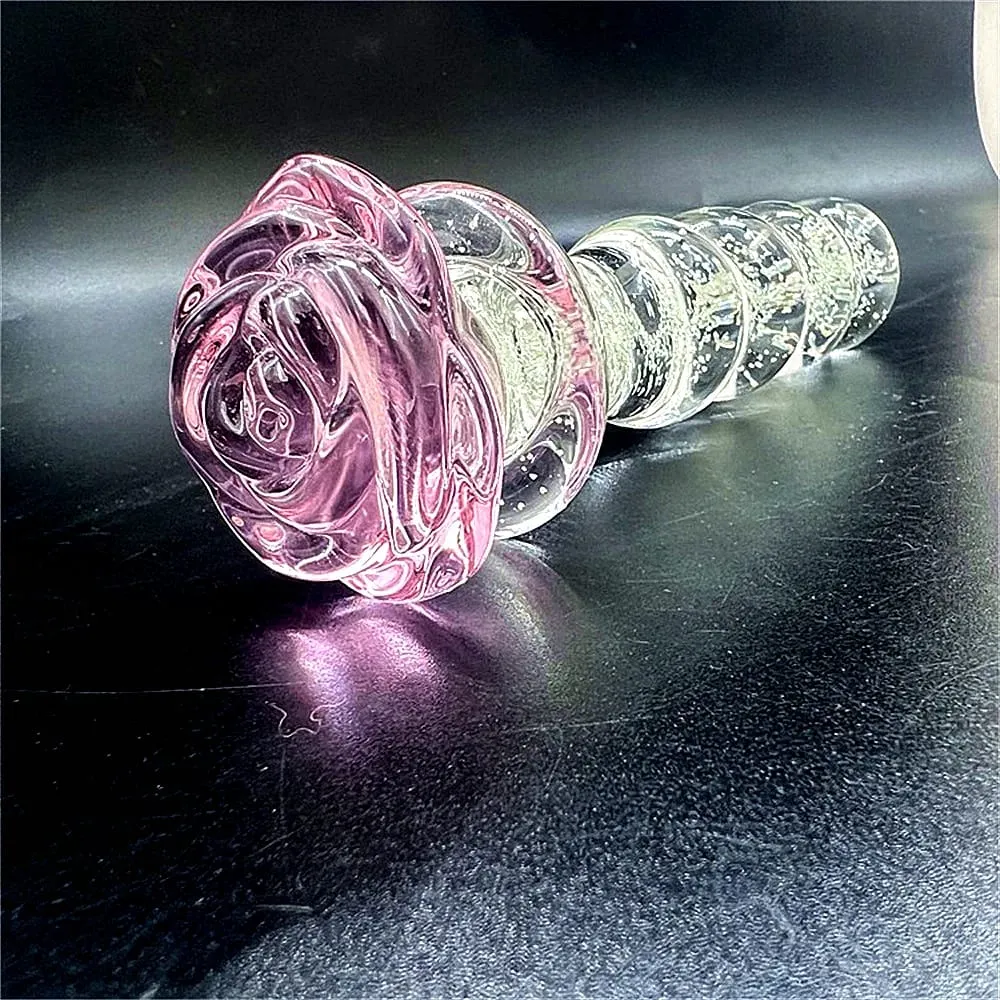 Aydınlık Cam Yapay Penis Gül Anal Plug Karanlıkta Glow Butt Plug Anal Boncuk Penetrasyon Anal Çiftler Yetişkin Seks Oyuncak Oynamak joinjjtoy
