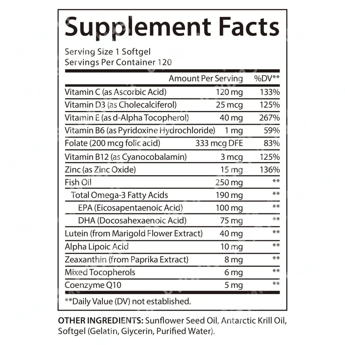 Acentiallabs Luteina Zeaksantyna Kapsułki 40 mg luteiny i 8 mg Zeaksantyny 120 Liczba Filtr niebieskiego światła Ochrona plamki żółtej Pielęgnacja oczu