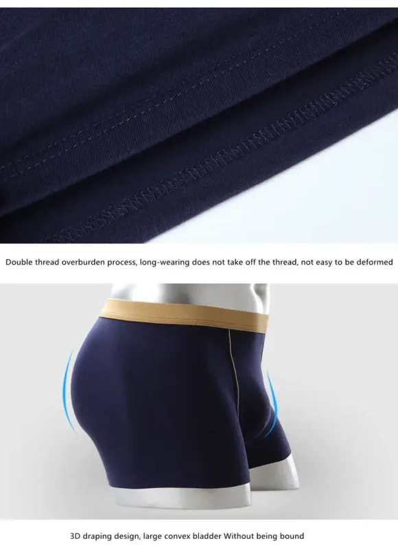Large Size Seamless Underwear Men Solid Cotton Boxer Shorts Men's Panties Breathable Boxers Mens Pack Underpants Man