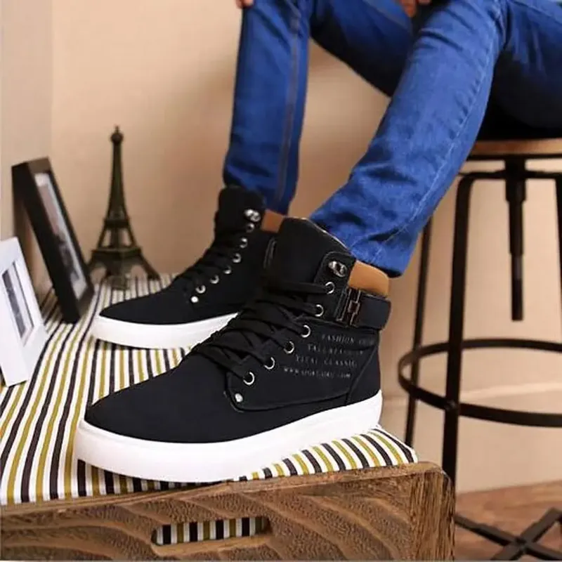 New Arrival Men's High Top Casual Shoes Spring/Autumn High Top Sneakers High Quality Retro Fashion Men Boots Zapatillas Hombre