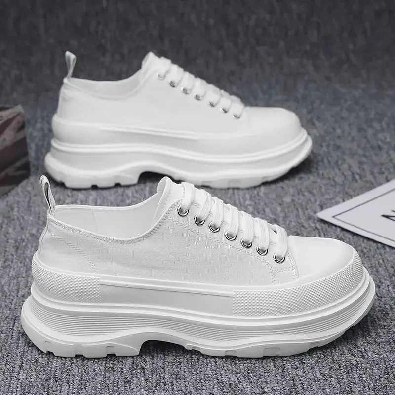 Men's Canvas Summer Breathable Platform Increased Muffin Sneakers 2025 New Autumn Cloth Casual Dad Trendy Shoes