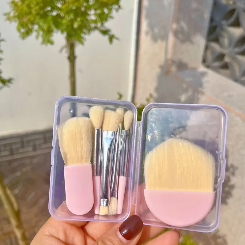 6Pcs/Set Soft Bristles Mini Makeup Brush Set Blending Brush Multiple Brush Heads Cosmetic Brushes Set With Storage Box — image 8