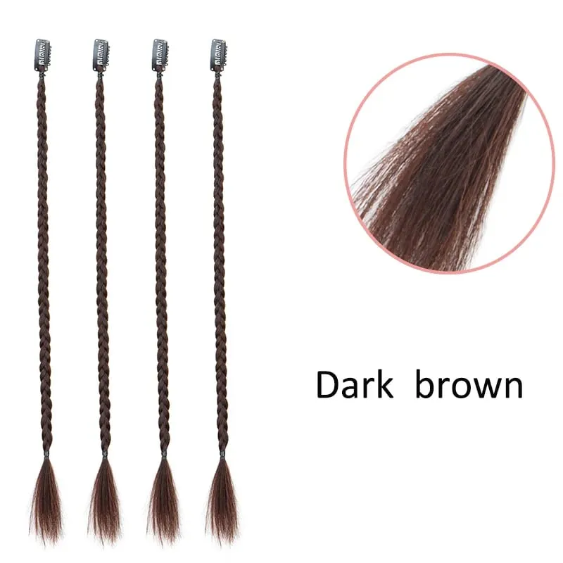 4pcs 20"Long Synthetic Clip-In Box Braid Hairpiece Extension Boho Hairstyle High-Temperature Fiber Daily Costume Party K-POP — image 13
