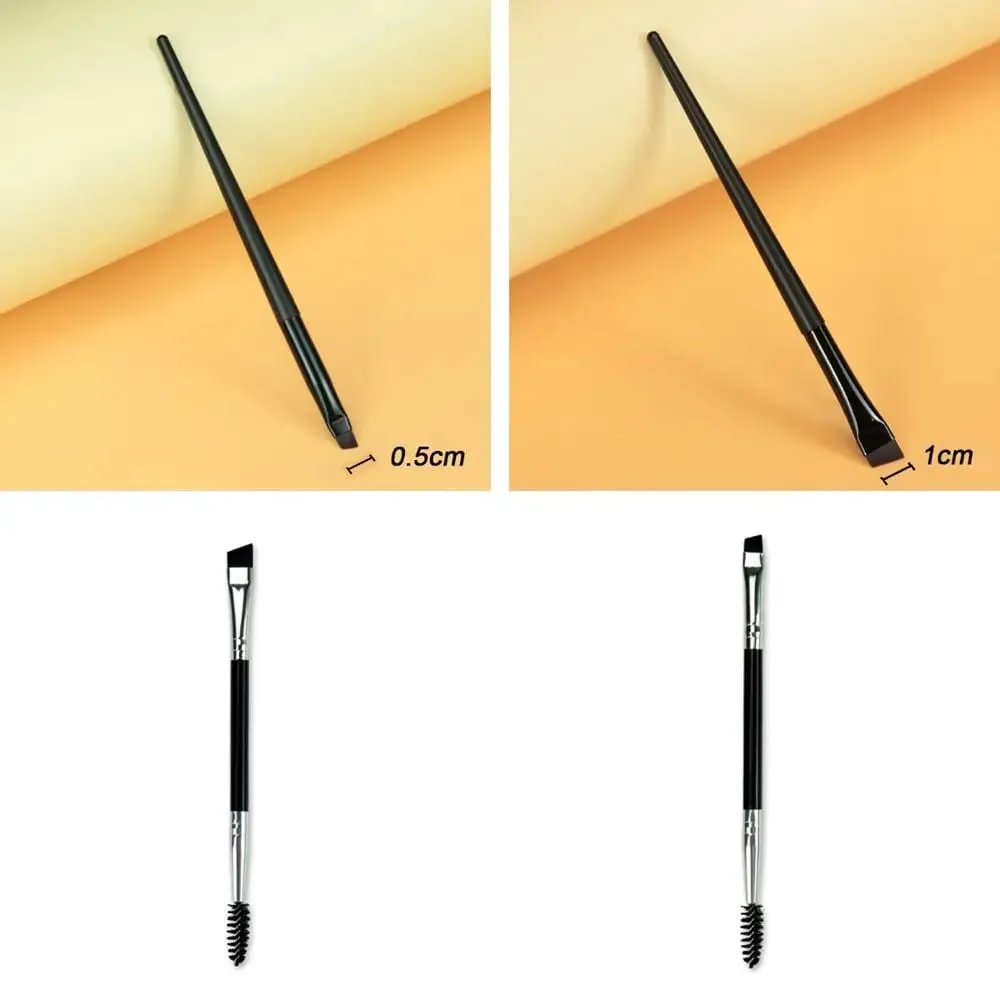 Pennello per cosmetici Strumento per trucco Pennelli per eyeliner angolati fini per principianti Pennello per sopracciglia piatto Pennello per sopracciglia Pennello per trucco a lama