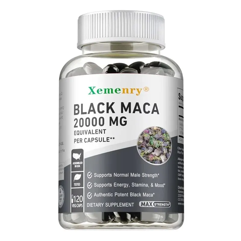 Black Maca Root Supplement - Improves Strength Endurance and Mood Enhances Performance and Boosts Energy