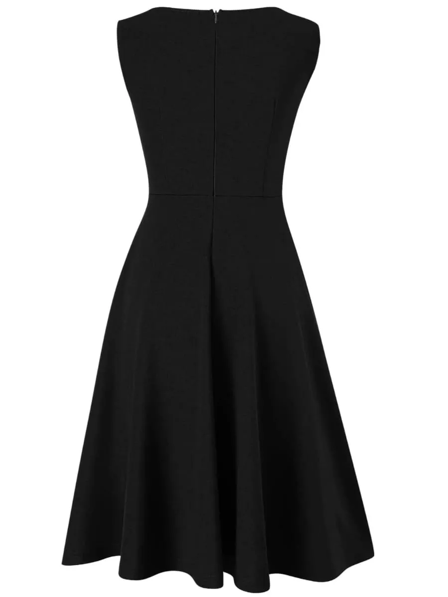 Bayan Kolsuz Zarif Yaz Çalışma Ofisi A-Line Vintage Ön Fermuar İş Rahat Parti Slim Fit Ve Flare askı elbise