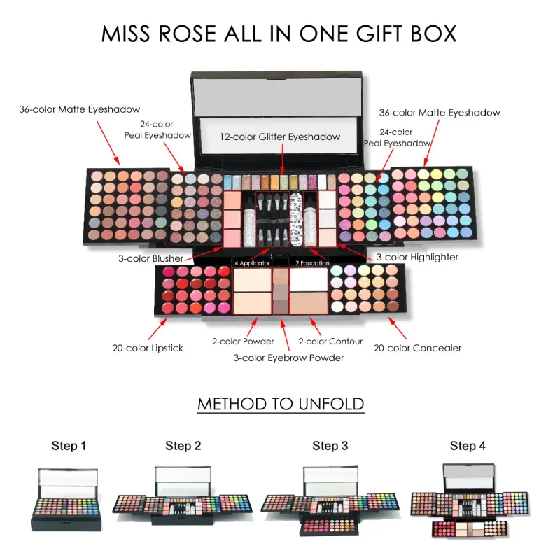 120 Colors All-in-One Makeup Palette Matte Eyeshadow Highlight Lipstick Eyeliner - Face Beauty Cosmetic Makeup Box