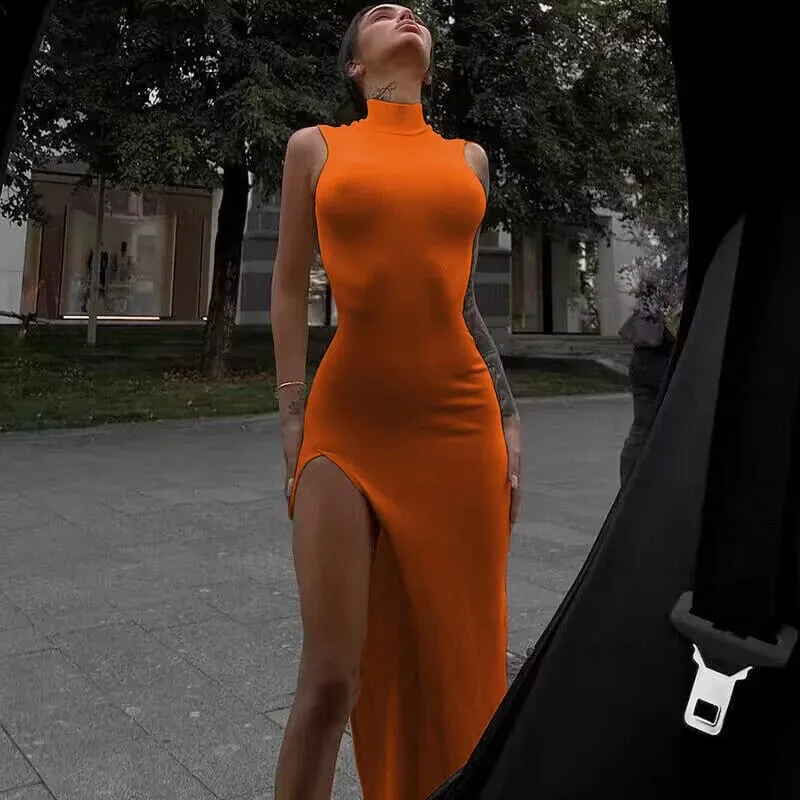 Women Neck-mounted Dress Fold Sexy Backless Elegant Party Cocktail Prom Dresses Beach Holiday Long Evening Dresses Vestidos — image 9