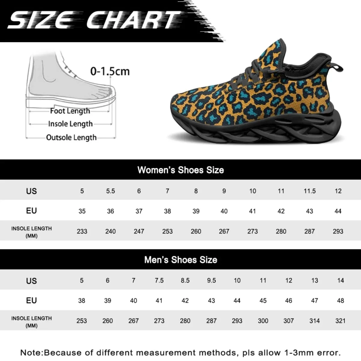 Trendy Leopard Print Men's Running Shoes Fashion Sneakers for Mens Slip-On Non Slip Men’s Blade Sneakers
