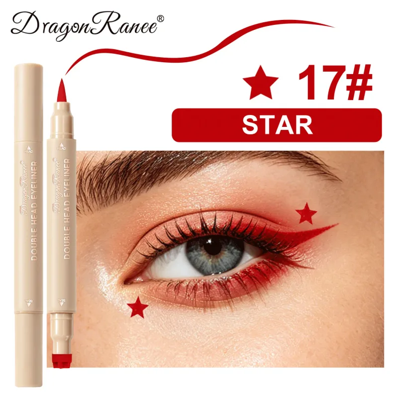 2-in-1 Double Ended Stamp Seal Eyeliner Quick Drying Waterproof and Sweat Proof Not Easy To Smudge Colorful Eye Makeup EyeLiner