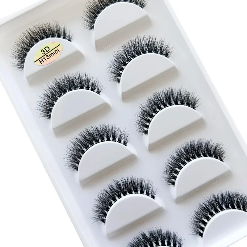Transparent 3D Mink Eyelashes Natural Clear False Eye Lashes Soft Invisible Eyelash Wispy Makeup Faux Cils H13 X08 5 Pairs