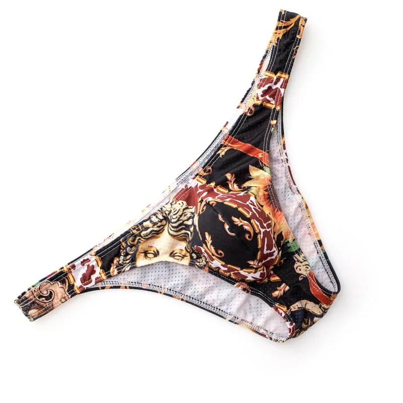 Men's Sexy Underwear Briefs Jockstrap Penis Pouch Male Slips Sissy Panties Mesh Breathable Low Rise Men Bikini Briefs Cuecas