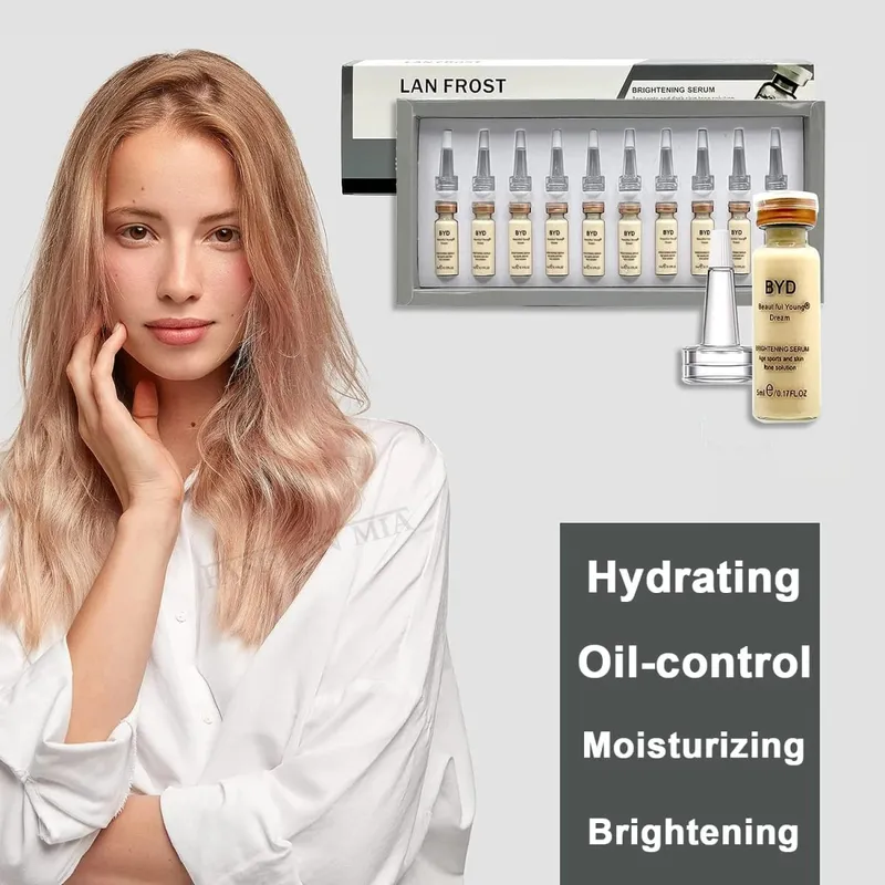 5ml 10 vials Facial Skin Care BB Glow Starter Kit Face Natural Moisturizing BB Cream Ampoule Foundation with Dropper Makeup Set