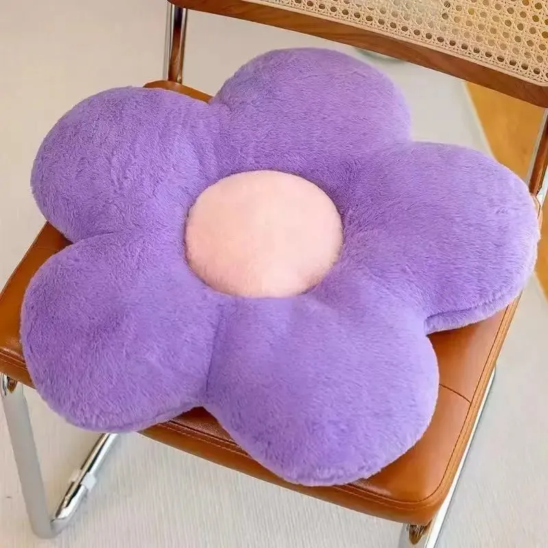 Generic Flower Shaped Plush Seat Cushion Soft Memory Cotton Round Pillow For Chair Bedroom Window Sofa Home Decor