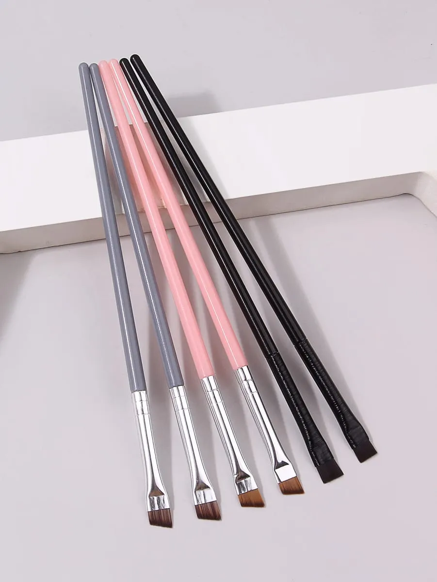 6Pcs Ultra‑Thin Blade Eyebrow Brush Set Precision Angled Eyeliner Brushes For Eyebrow Liner Detail Eye Makeup Cosmetic Beauty To — image 2