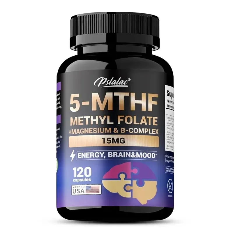 5-MTHF Methylfolate Supplement - Enhances Memory Focus and Clarity Boosts Cognitive Function Energy Brain and Mood Support