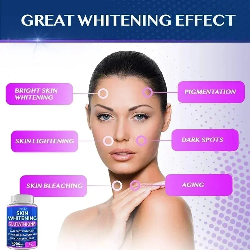 Glutathione Skin Whitening - 2000 mg Glutathione Supplement - Anti-Aging Antioxidant Skin Nutrition Supplement